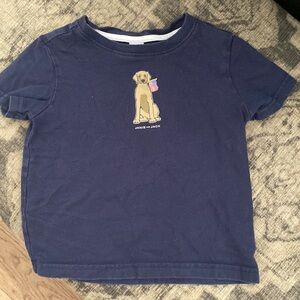Janie and Jack 2T Navy American Flag Dog shirt